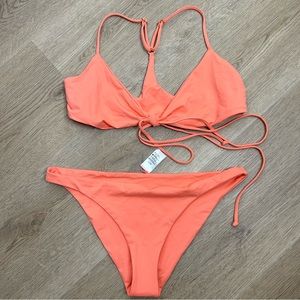 NEW L*Space Coral Orange Bikini Set XL